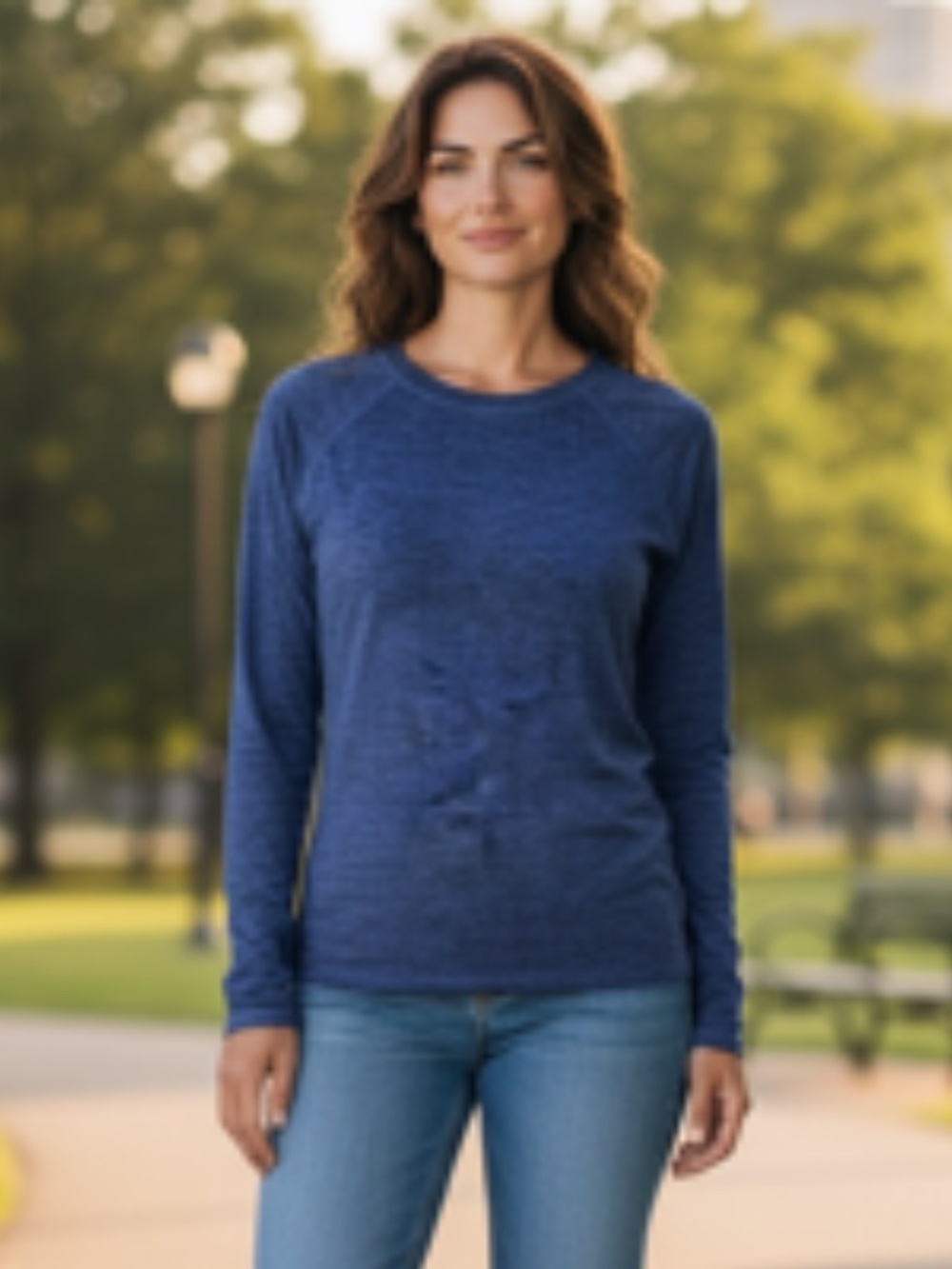 Climate Right by Cuddl Duds Raglan Sleeve Crew Neck Long Sleeve Top Size S